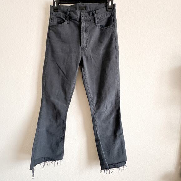 Mother The Insider Crop Step Fray Jeans Black So Far Gone 26 - Picture 3 of 15